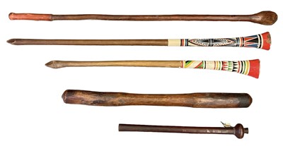 Lot 1067 - An African knobkerrie, an Ndau Ndongo club, a...