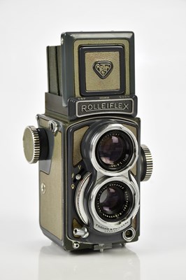 Lot 410 - ROLLEIFLEX; a Rolleiflex Baby 4x4 TLR camera,...