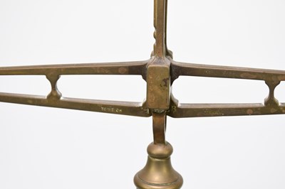 Lot 29 - A set of brass balance/beam scales, raised on...