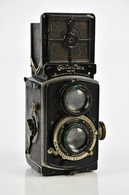 Lot 411 - ROLLEIFLEX; a Rolleiflex Baby 4x4 TLR camera,...