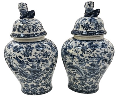 Lot 1019 - A pair of modern Chinese style blue and white...