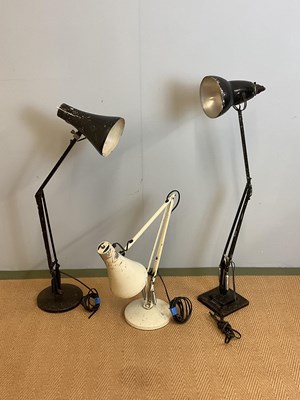 Lot 678 - Three mid 20th century Anglepoise desk lamps,...