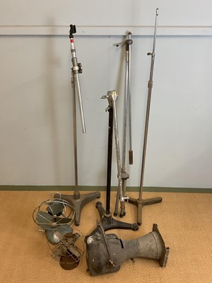 Lot 261 - Four microphone stands, two mid 20th century...