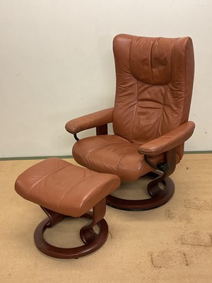 Lot 725 - ERKONES; a contemporary leather reclining...