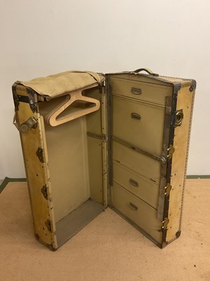 Lot 46 - An early 20th century vellum travel trunk with...