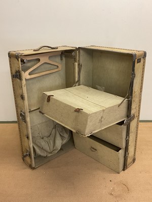 Lot 48 - An early 20th century vellum travel trunk with...
