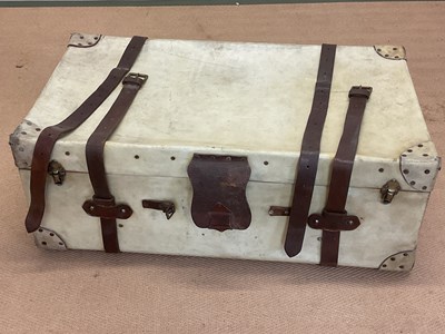 Lot 67 - An early 20th century vellum travel trunk with...