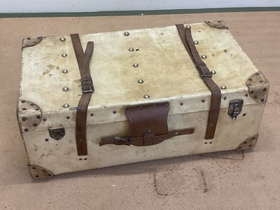 Lot 68 - An early 20th century vellum travel trunk with...