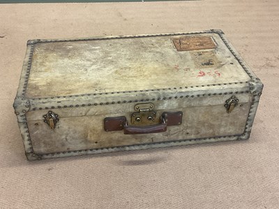 Lot 70 - An early 20th century vellum travel trunk with...