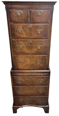 Lot 13 - A reproduction narrow chest on chest, with two...