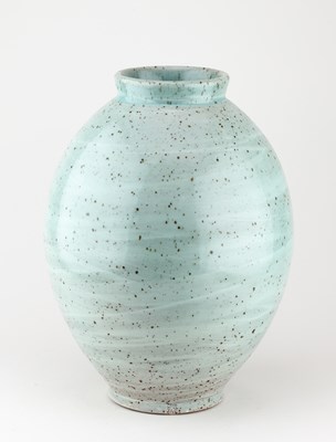 Lot 40 - ANDY PRIESTMAN; a large ovoid stoneware vase...