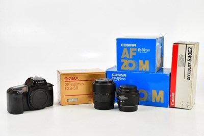 Lot 477 - CANON; a Canon EOS 1000F 35mm film camera,...