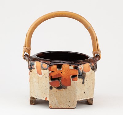 Lot 326 - JOHN MALTBY (1936-2020); a stoneware basket...