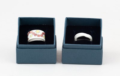 Lot 490 - PHILIP PLANT (born 1937); two porcelain rings,...