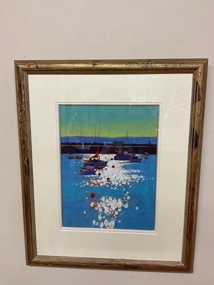 Lot 397 - RICHARD THORN; acrylic, 'Harbour Noon', view...