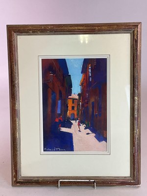 Lot 408 - RICHARD THORN; mixed media, 'Restaurant...