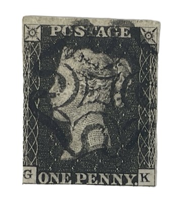 Lot 492 - A three margin Penny Black with clear Maltese...