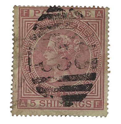 Lot 358 - A five shilling rose stamp.