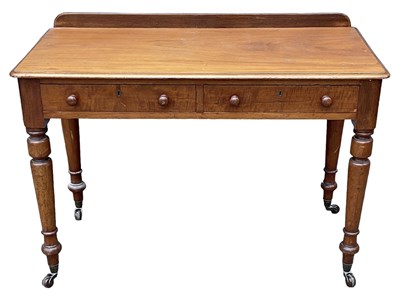 Lot 38 - A Victorian mahogany two drawer writing table,...