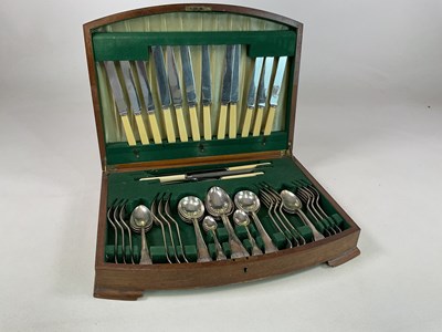 Lot 459 - DIXON; a cased canteen of silver plated...