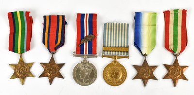 Lot 376 - A collection of six unnamed military medals...