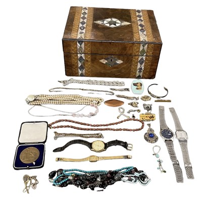 Lot 1370 - A quantity of costume jewellery and watches...