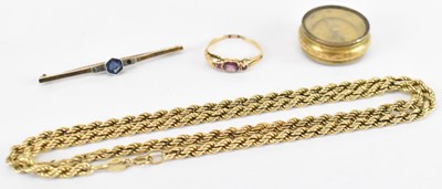 Lot 1316 - A 9ct yellow gold rope twist necklace, length...