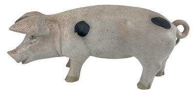 Lot 372 - A decorative fibreglass model of a pig, length...