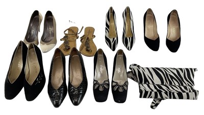 Lot 409 - Five pairs of lady's high heeled shoes...