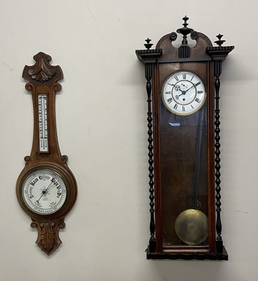 Lot 664 - A Vienna Regulator wall clock, the enamelled...