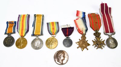 Lot 422 - A WWI four piece medal group awarded to...