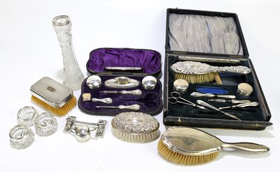 Lot 2492 - A collection of hallmarked silver mounted...