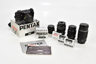 Lot 398 - PENTAX; a Pentax ILX 35mm film camera, serial...