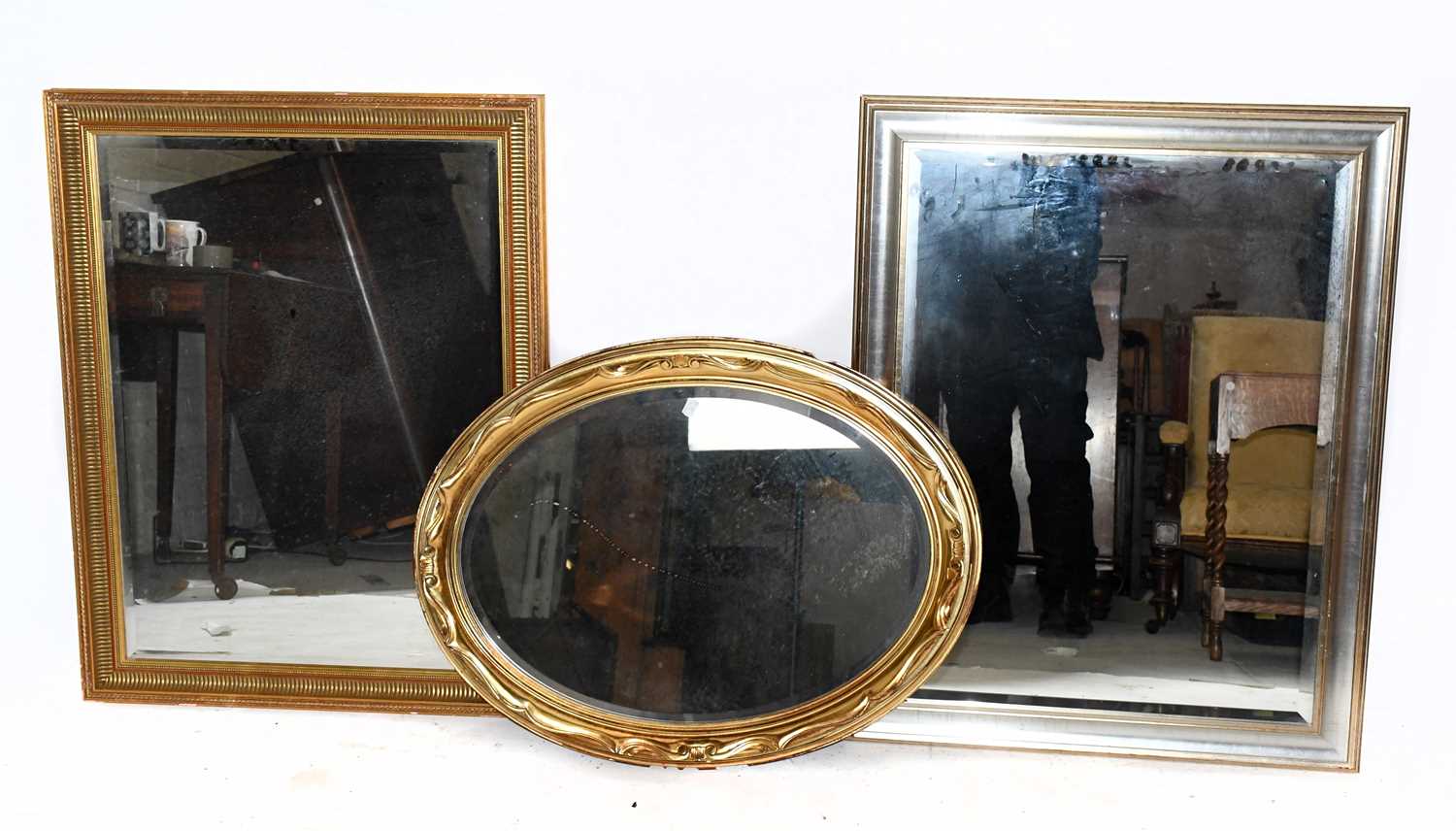 Lot 1462 - Two modern rectangular wall mirrors with...