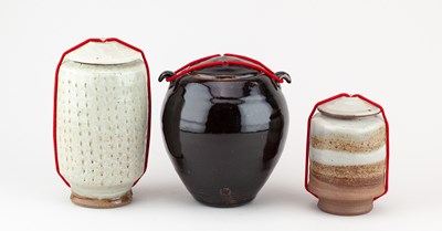 Lot 647 - TIM LAKE (born 1974); a stoneware jar and...