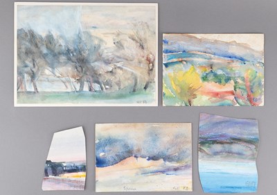 Lot 693 - EWEN HENDERSON (1934-2000); five watercolour...