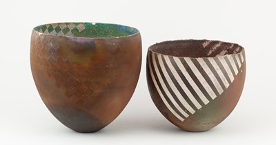 Lot 99 - CLARE CONRAD (born 1949); an early raku vessel...