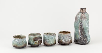 Lot 400 - MARGARET CURTIS (born 1955); a stoneware sake...