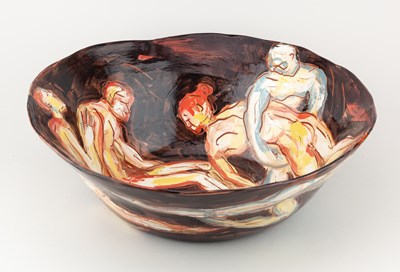 Lot 298 - JITKA PALMER (born 1959); a large tin glazed...