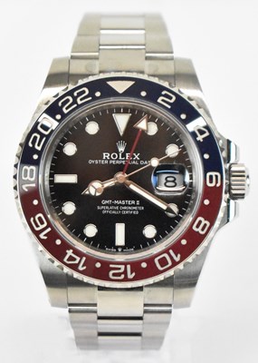 Lot 1435 - ROLEX; a stainless steel GMT-Master II...