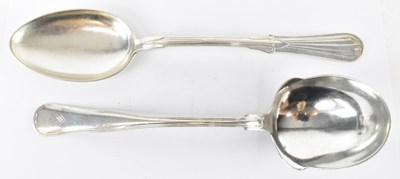 Lot 1133 - Two Danish silver serving spoons, one marked...