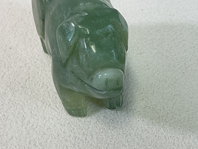 Lot 267 - A Chinese carved jade figure of a pig, length...