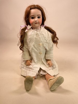 Lot 152 - SFBJ; a bisque head Tete Jumeau doll, with...