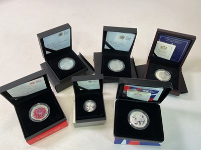 Lot 492 - ROYAL MINT; six silver coins, comprising...