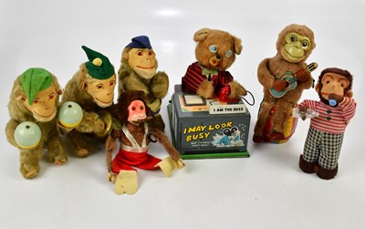 Lot 155 - A group of wind-up vintage toys including...