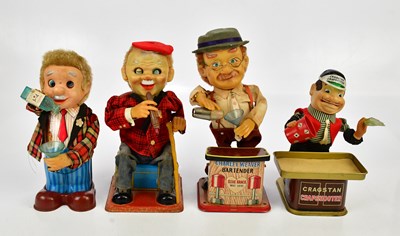 Lot 156 - Four wind-up toys including Blushing Willy,...