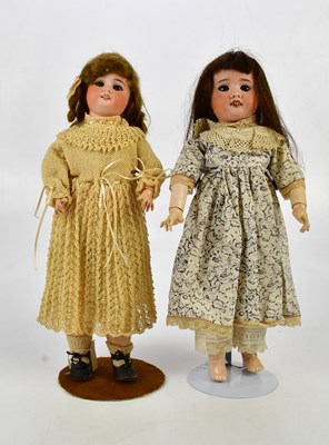 Lot 36 - SFBJ; two French bisque headed dolls with...