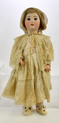 Lot 8 - TETE JUMEAU; a French bisque headed doll with...