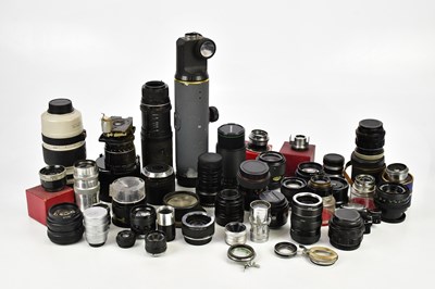 Lot 519 - A collection of lenses, to include a Minolta...