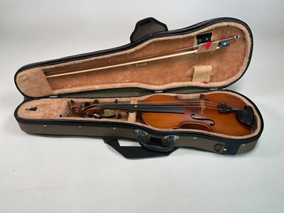 Lot 122 - A German violin bearing spurious Antonious...